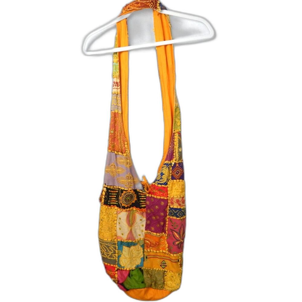 Handmade Boho Patchwork Shoulder Bag Vintage Crossbody Y2K Festival Hippie Hobo